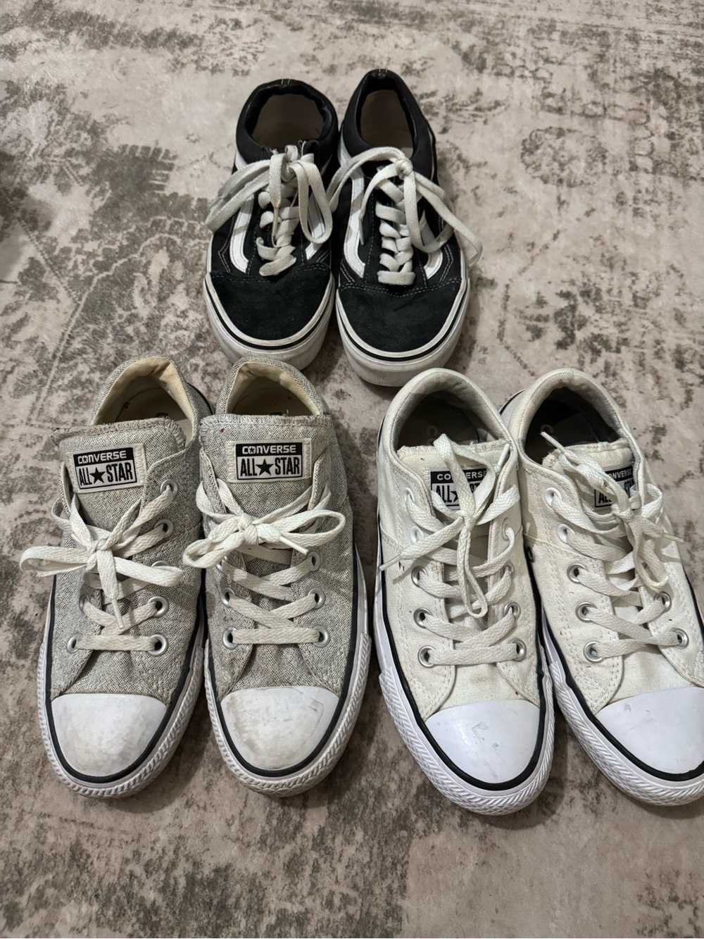 Converse Vans Size 6 Low-Top Sneakers - Bundle of 3 Pairs
